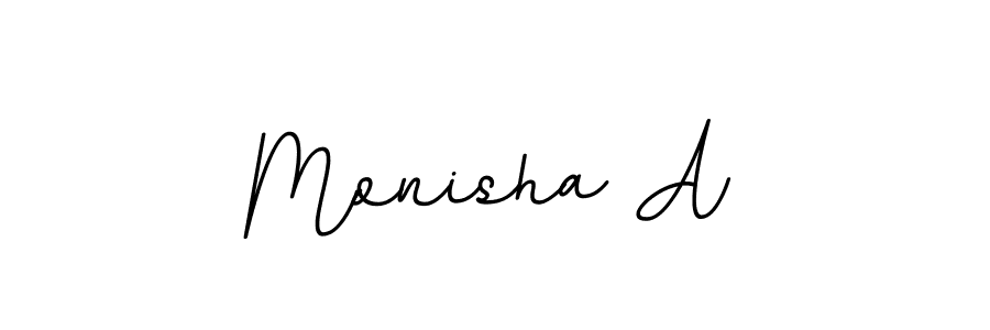 Make a beautiful signature design for name Monisha A. With this signature (BallpointsItalic-DORy9) style, you can create a handwritten signature for free. Monisha A signature style 11 images and pictures png