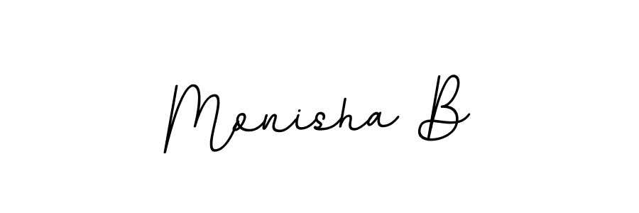BallpointsItalic-DORy9 is a professional signature style that is perfect for those who want to add a touch of class to their signature. It is also a great choice for those who want to make their signature more unique. Get Monisha B name to fancy signature for free. Monisha B signature style 11 images and pictures png