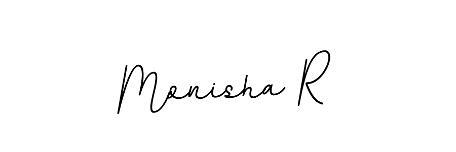 Create a beautiful signature design for name Monisha R. With this signature (BallpointsItalic-DORy9) fonts, you can make a handwritten signature for free. Monisha R signature style 11 images and pictures png