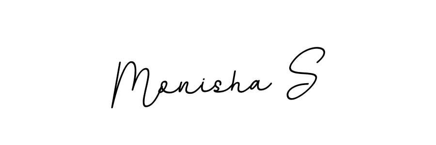 The best way (BallpointsItalic-DORy9) to make a short signature is to pick only two or three words in your name. The name Monisha S include a total of six letters. For converting this name. Monisha S signature style 11 images and pictures png