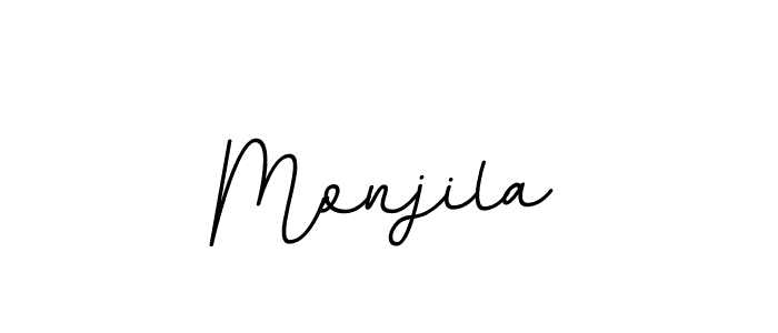 Make a beautiful signature design for name Monjila. With this signature (BallpointsItalic-DORy9) style, you can create a handwritten signature for free. Monjila signature style 11 images and pictures png