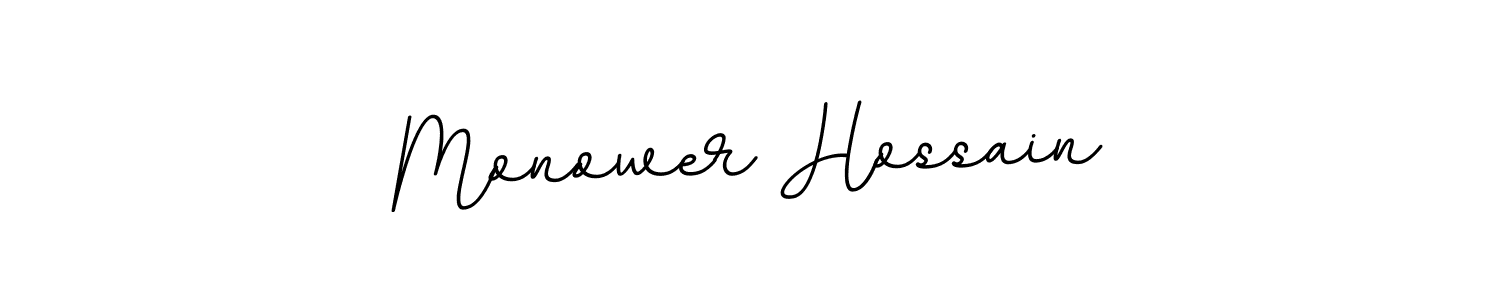 Create a beautiful signature design for name Monower Hossain. With this signature (BallpointsItalic-DORy9) fonts, you can make a handwritten signature for free. Monower Hossain signature style 11 images and pictures png