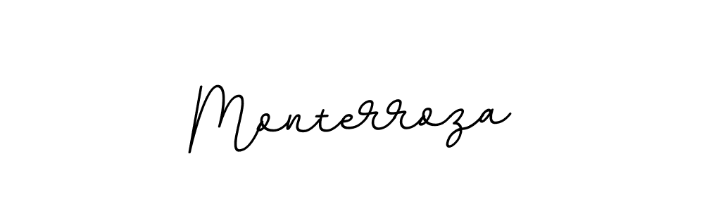 Design your own signature with our free online signature maker. With this signature software, you can create a handwritten (BallpointsItalic-DORy9) signature for name Monterroza. Monterroza signature style 11 images and pictures png