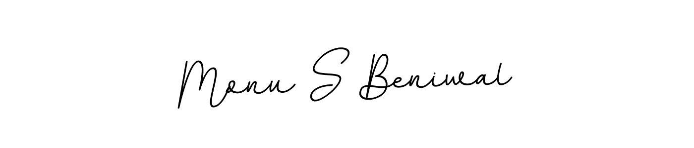 This is the best signature style for the Monu S Beniwal name. Also you like these signature font (BallpointsItalic-DORy9). Mix name signature. Monu S Beniwal signature style 11 images and pictures png