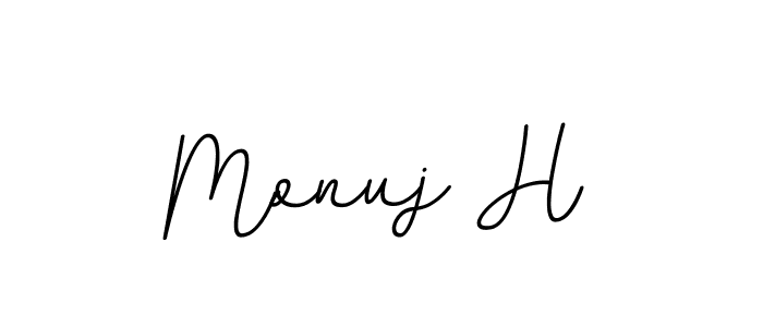 Monuj H stylish signature style. Best Handwritten Sign (BallpointsItalic-DORy9) for my name. Handwritten Signature Collection Ideas for my name Monuj H. Monuj H signature style 11 images and pictures png