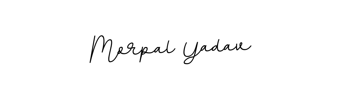 Use a signature maker to create a handwritten signature online. With this signature software, you can design (BallpointsItalic-DORy9) your own signature for name Morpal Yadav. Morpal Yadav signature style 11 images and pictures png