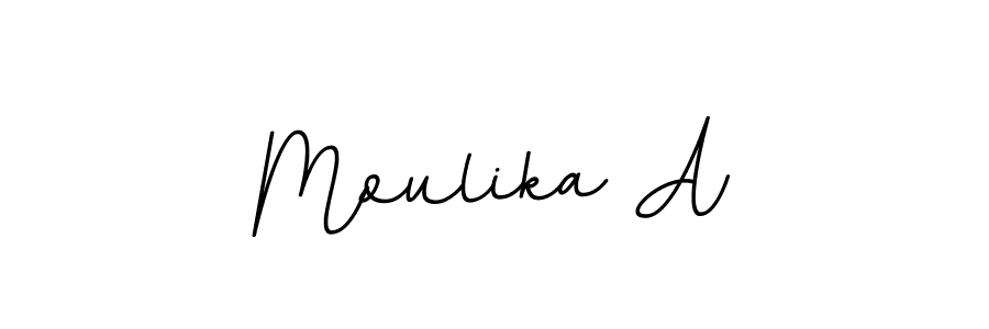 Moulika A stylish signature style. Best Handwritten Sign (BallpointsItalic-DORy9) for my name. Handwritten Signature Collection Ideas for my name Moulika A. Moulika A signature style 11 images and pictures png