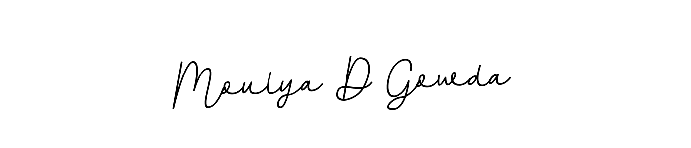How to make Moulya D Gowda name signature. Use BallpointsItalic-DORy9 style for creating short signs online. This is the latest handwritten sign. Moulya D Gowda signature style 11 images and pictures png