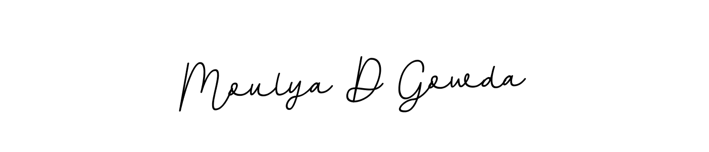 How to make Moulya D Gowda name signature. Use BallpointsItalic-DORy9 style for creating short signs online. This is the latest handwritten sign. Moulya D Gowda signature style 11 images and pictures png