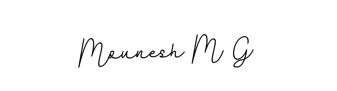 Create a beautiful signature design for name Mounesh M G. With this signature (BallpointsItalic-DORy9) fonts, you can make a handwritten signature for free. Mounesh M G signature style 11 images and pictures png