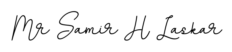 You should practise on your own different ways (BallpointsItalic-DORy9) to write your name (Mr Samir H Laskar) in signature. Don't let someone else do it for you. Mr Samir H Laskar signature style 11 images and pictures png