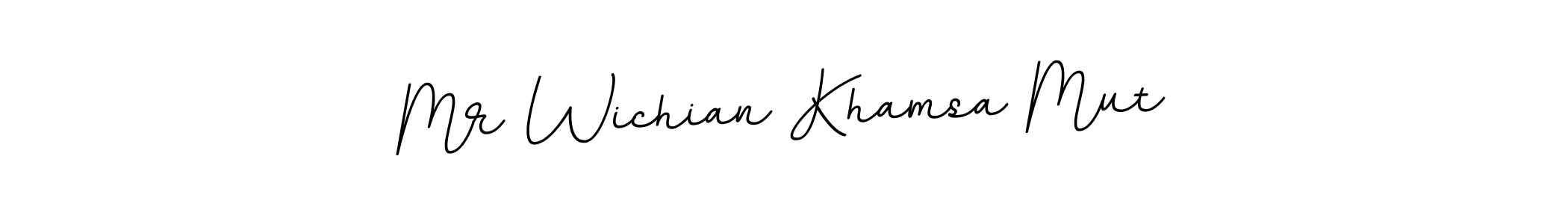 How to make Mr Wichian Khamsa Mut name signature. Use BallpointsItalic-DORy9 style for creating short signs online. This is the latest handwritten sign. Mr Wichian Khamsa Mut signature style 11 images and pictures png