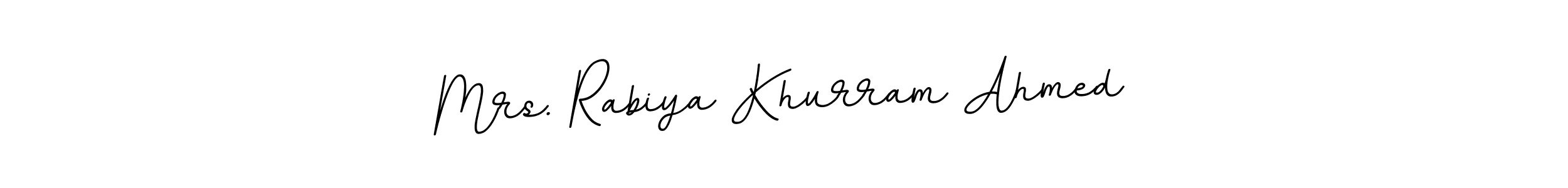 Also You can easily find your signature by using the search form. We will create Mrs. Rabiya Khurram Ahmed name handwritten signature images for you free of cost using BallpointsItalic-DORy9 sign style. Mrs. Rabiya Khurram Ahmed signature style 11 images and pictures png