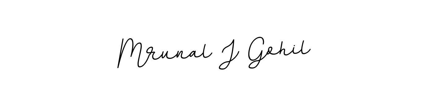 Create a beautiful signature design for name Mrunal J Gohil. With this signature (BallpointsItalic-DORy9) fonts, you can make a handwritten signature for free. Mrunal J Gohil signature style 11 images and pictures png