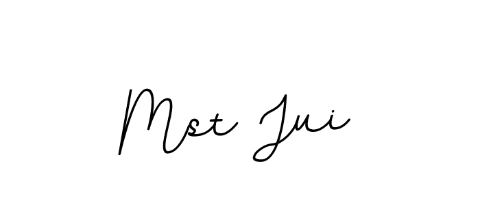 Design your own signature with our free online signature maker. With this signature software, you can create a handwritten (BallpointsItalic-DORy9) signature for name Mst Jui. Mst Jui signature style 11 images and pictures png