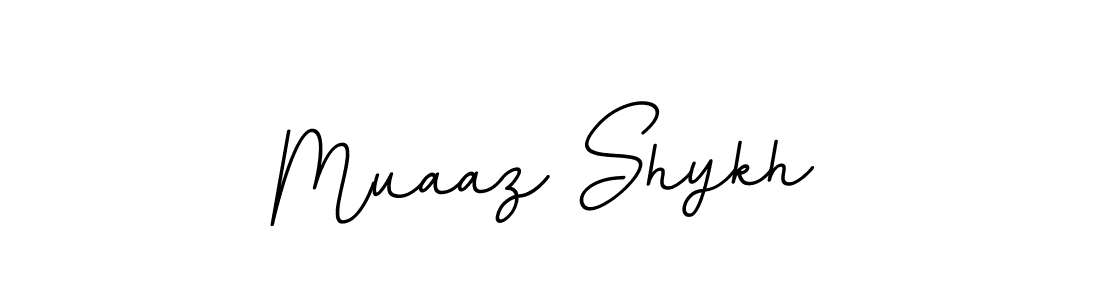 It looks lik you need a new signature style for name Muaaz Shykh. Design unique handwritten (BallpointsItalic-DORy9) signature with our free signature maker in just a few clicks. Muaaz Shykh signature style 11 images and pictures png