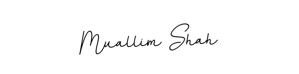 Make a beautiful signature design for name Muallim Shah. With this signature (BallpointsItalic-DORy9) style, you can create a handwritten signature for free. Muallim Shah signature style 11 images and pictures png