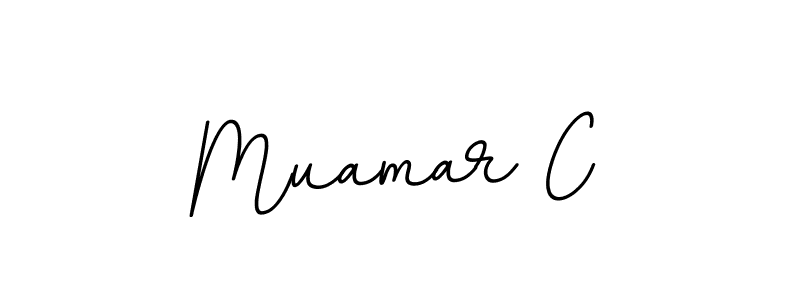 How to make Muamar C name signature. Use BallpointsItalic-DORy9 style for creating short signs online. This is the latest handwritten sign. Muamar C signature style 11 images and pictures png