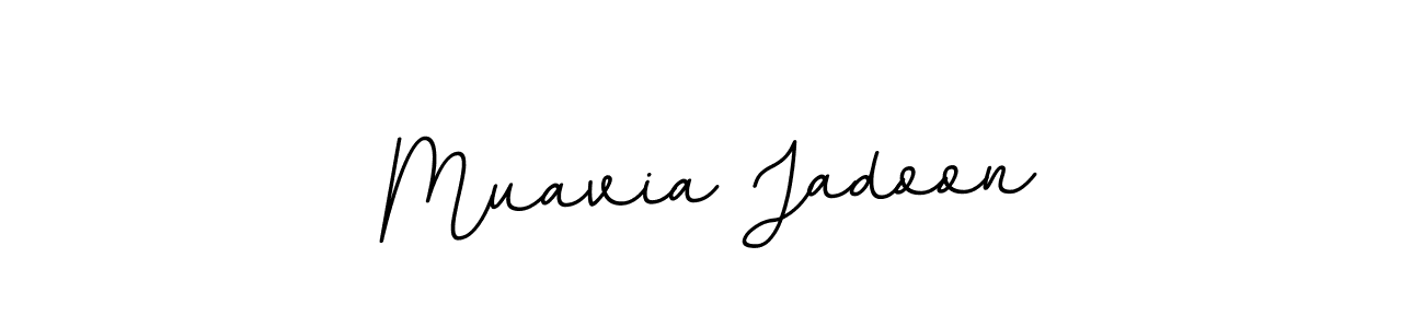 Use a signature maker to create a handwritten signature online. With this signature software, you can design (BallpointsItalic-DORy9) your own signature for name Muavia Jadoon. Muavia Jadoon signature style 11 images and pictures png