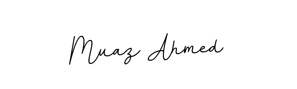 This is the best signature style for the Muaz Ahmed name. Also you like these signature font (BallpointsItalic-DORy9). Mix name signature. Muaz Ahmed signature style 11 images and pictures png