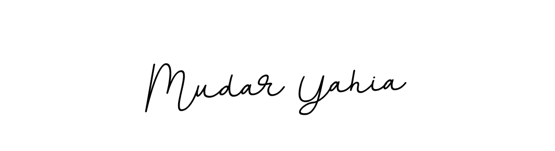 How to make Mudar Yahia name signature. Use BallpointsItalic-DORy9 style for creating short signs online. This is the latest handwritten sign. Mudar Yahia signature style 11 images and pictures png