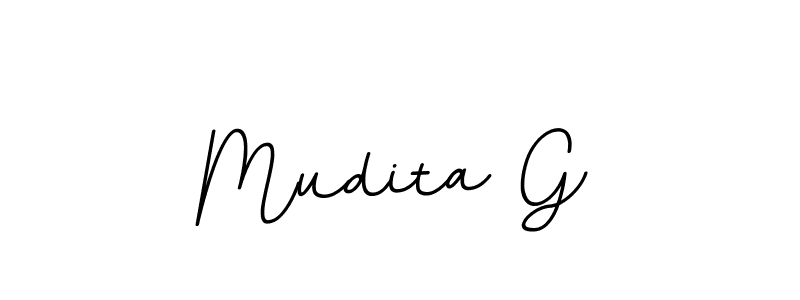 How to make Mudita G name signature. Use BallpointsItalic-DORy9 style for creating short signs online. This is the latest handwritten sign. Mudita G signature style 11 images and pictures png