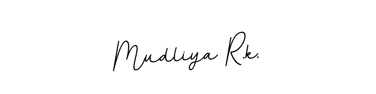 How to make Mudliya R.k. name signature. Use BallpointsItalic-DORy9 style for creating short signs online. This is the latest handwritten sign. Mudliya R.k. signature style 11 images and pictures png