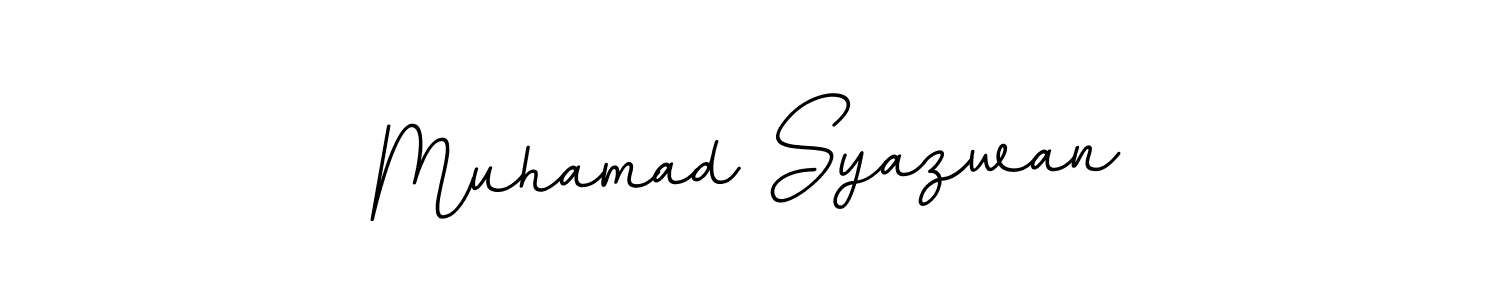 It looks lik you need a new signature style for name Muhamad Syazwan. Design unique handwritten (BallpointsItalic-DORy9) signature with our free signature maker in just a few clicks. Muhamad Syazwan signature style 11 images and pictures png