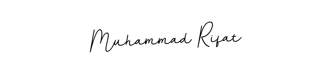 Use a signature maker to create a handwritten signature online. With this signature software, you can design (BallpointsItalic-DORy9) your own signature for name Muhammad Rifat. Muhammad Rifat signature style 11 images and pictures png