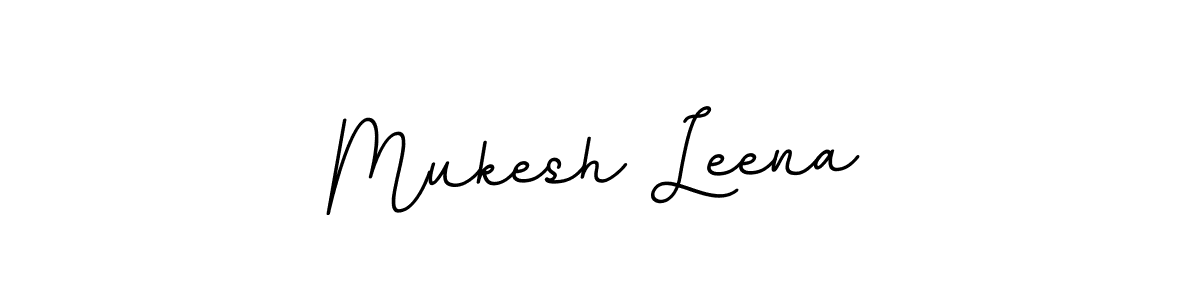 How to make Mukesh Leena name signature. Use BallpointsItalic-DORy9 style for creating short signs online. This is the latest handwritten sign. Mukesh Leena signature style 11 images and pictures png