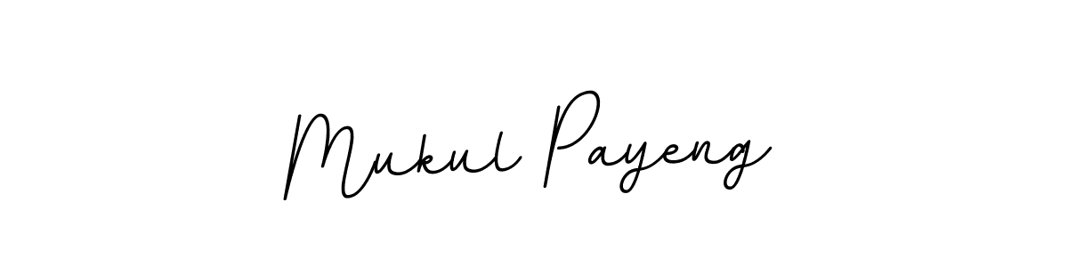 How to make Mukul Payeng name signature. Use BallpointsItalic-DORy9 style for creating short signs online. This is the latest handwritten sign. Mukul Payeng signature style 11 images and pictures png