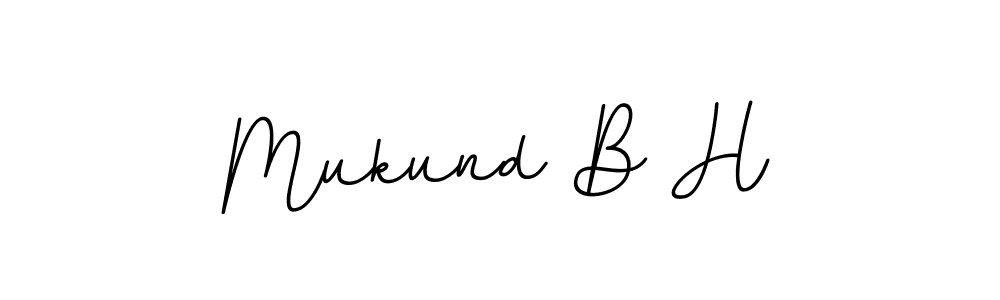 Design your own signature with our free online signature maker. With this signature software, you can create a handwritten (BallpointsItalic-DORy9) signature for name Mukund B H. Mukund B H signature style 11 images and pictures png