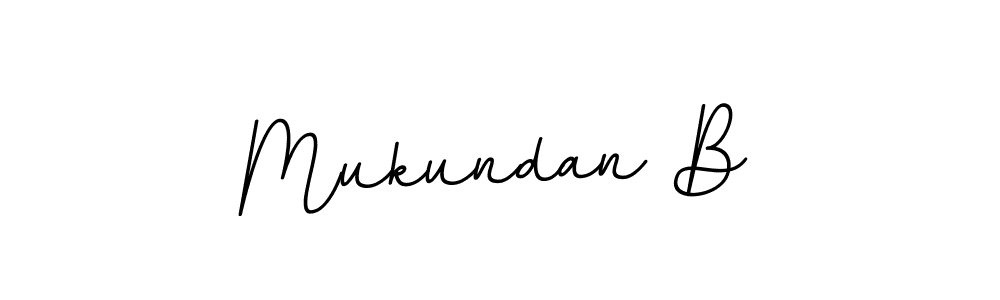 How to make Mukundan B name signature. Use BallpointsItalic-DORy9 style for creating short signs online. This is the latest handwritten sign. Mukundan B signature style 11 images and pictures png