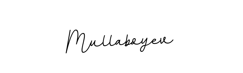 Design your own signature with our free online signature maker. With this signature software, you can create a handwritten (BallpointsItalic-DORy9) signature for name Mullaboyev. Mullaboyev signature style 11 images and pictures png