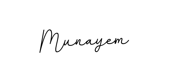 Create a beautiful signature design for name Munayem. With this signature (BallpointsItalic-DORy9) fonts, you can make a handwritten signature for free. Munayem signature style 11 images and pictures png