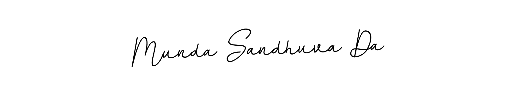 Use a signature maker to create a handwritten signature online. With this signature software, you can design (BallpointsItalic-DORy9) your own signature for name Munda Sandhuva Da. Munda Sandhuva Da signature style 11 images and pictures png
