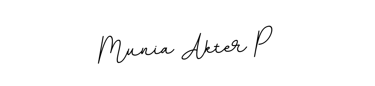 Make a beautiful signature design for name Munia Akter P. With this signature (BallpointsItalic-DORy9) style, you can create a handwritten signature for free. Munia Akter P signature style 11 images and pictures png