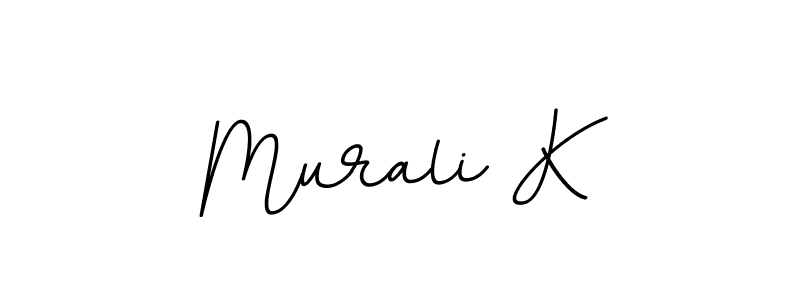 You should practise on your own different ways (BallpointsItalic-DORy9) to write your name (Murali K) in signature. don't let someone else do it for you. Murali K signature style 11 images and pictures png