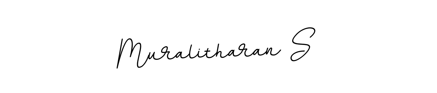 Use a signature maker to create a handwritten signature online. With this signature software, you can design (BallpointsItalic-DORy9) your own signature for name Muralitharan S. Muralitharan S signature style 11 images and pictures png