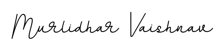 Personalize your online presence with Murlidhar Vaishnav signature rendered in elegant BallpointsItalic-DORy9 font. Great for website footers and blogs. Murlidhar Vaishnav signature style 11 images and pictures png