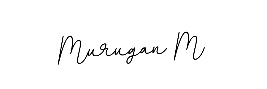 Use a signature maker to create a handwritten signature online. With this signature software, you can design (BallpointsItalic-DORy9) your own signature for name Murugan M. Murugan M signature style 11 images and pictures png