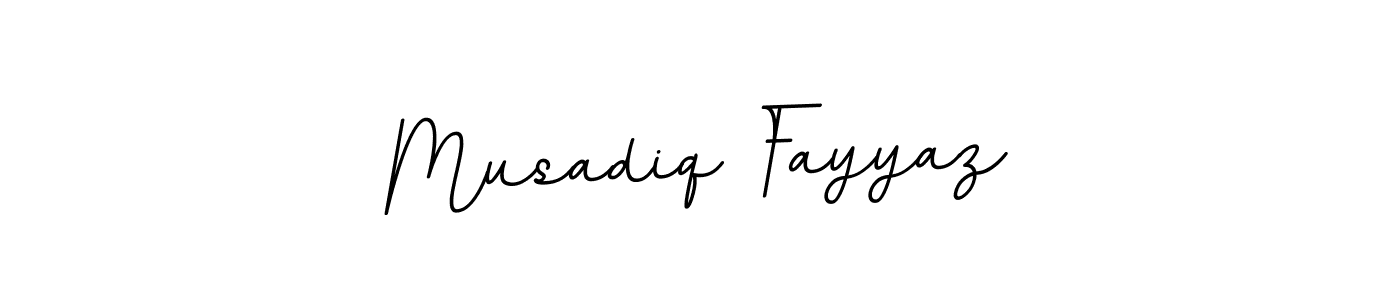 You should practise on your own different ways (BallpointsItalic-DORy9) to write your name (Musadiq Fayyaz) in signature. don't let someone else do it for you. Musadiq Fayyaz signature style 11 images and pictures png