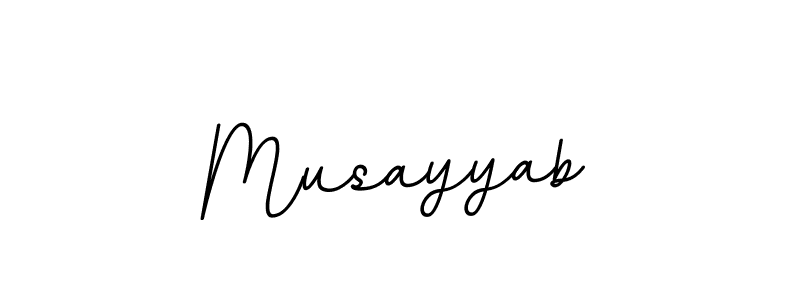 Design your own signature with our free online signature maker. With this signature software, you can create a handwritten (BallpointsItalic-DORy9) signature for name Musayyab. Musayyab signature style 11 images and pictures png