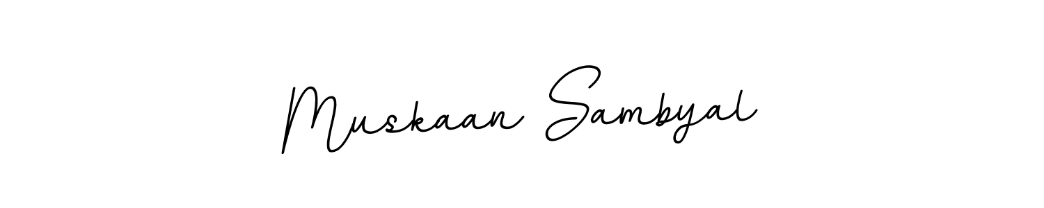 Make a beautiful signature design for name Muskaan Sambyal. With this signature (BallpointsItalic-DORy9) style, you can create a handwritten signature for free. Muskaan Sambyal signature style 11 images and pictures png