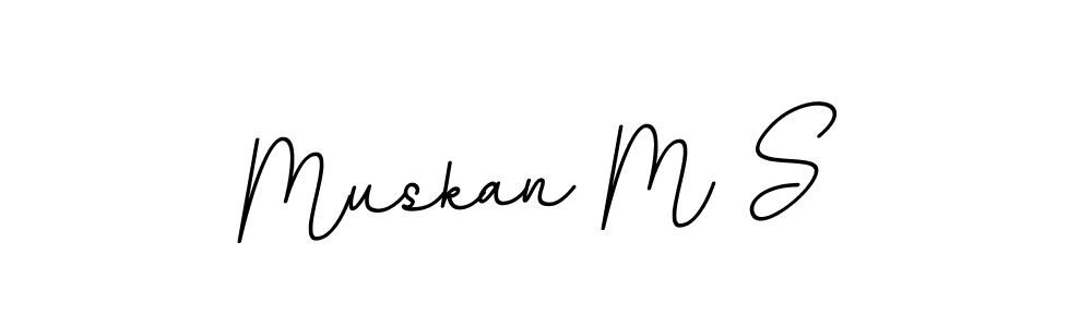 Use a signature maker to create a handwritten signature online. With this signature software, you can design (BallpointsItalic-DORy9) your own signature for name Muskan M S. Muskan M S signature style 11 images and pictures png