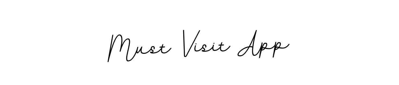 How to make Must Visit App name signature. Use BallpointsItalic-DORy9 style for creating short signs online. This is the latest handwritten sign. Must Visit App signature style 11 images and pictures png