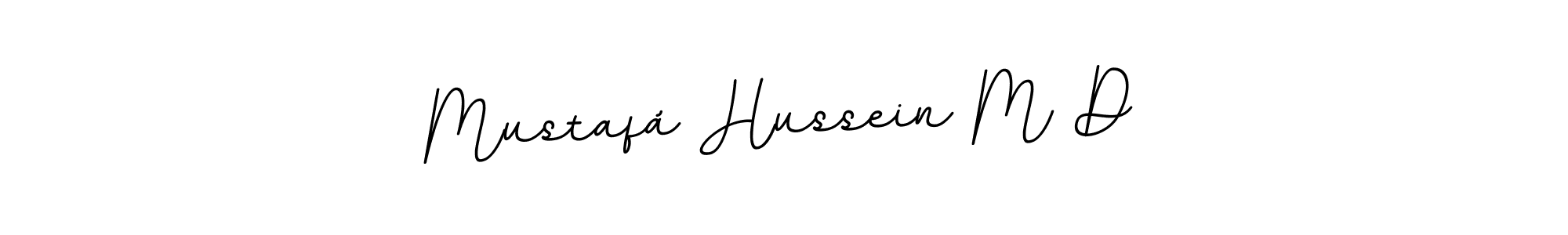 How to make Mustafá Hussein M D name signature. Use BallpointsItalic-DORy9 style for creating short signs online. This is the latest handwritten sign. Mustafá Hussein M D signature style 11 images and pictures png
