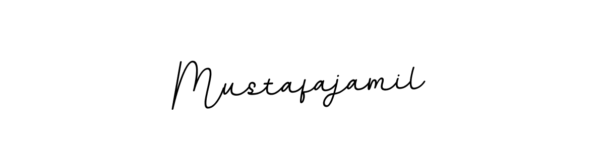 How to make Mustafajamil name signature. Use BallpointsItalic-DORy9 style for creating short signs online. This is the latest handwritten sign. Mustafajamil signature style 11 images and pictures png