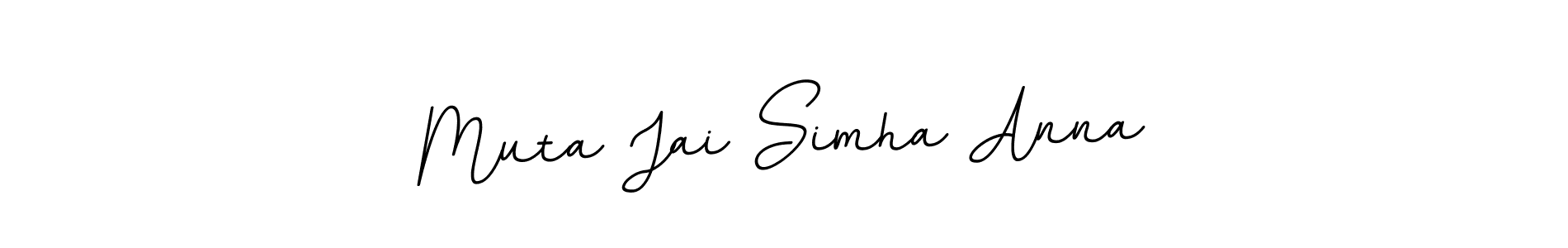 Design your own signature with our free online signature maker. With this signature software, you can create a handwritten (BallpointsItalic-DORy9) signature for name Muta Jai Simha Anna. Muta Jai Simha Anna signature style 11 images and pictures png