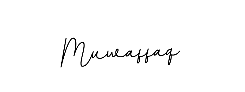 How to make Muwaffaq name signature. Use BallpointsItalic-DORy9 style for creating short signs online. This is the latest handwritten sign. Muwaffaq signature style 11 images and pictures png
